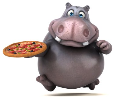 Eğlenceli çizgi film su aygırı