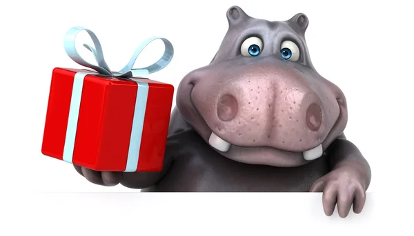 Zabawne karykatury hipopotam — Zdjęcie stockowe