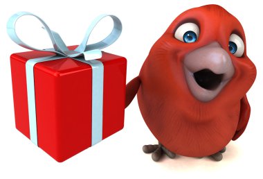 komik karikatür kırmızı kuş