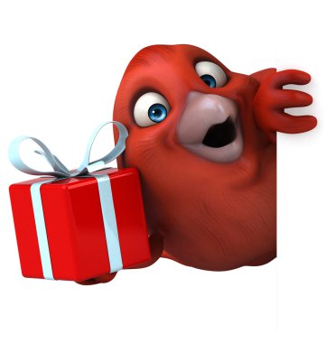 komik karikatür kırmızı kuş