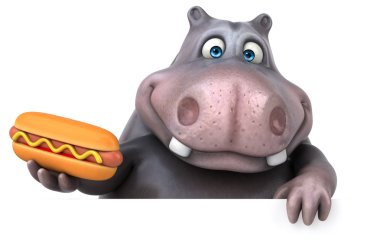 Eğlenceli çizgi film su aygırı