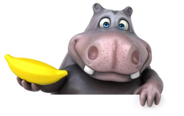 Eğlenceli çizgi film su aygırı