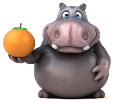 Eğlenceli çizgi film su aygırı