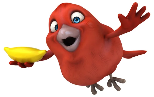 Funny cartoon rudý pták — Stock fotografie