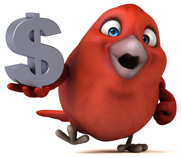 Dibujos animados divertido pájaro rojo —  Fotos de Stock