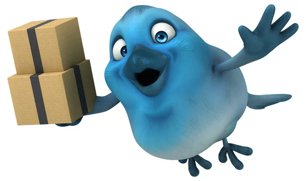 Cartoon blauwe vogel — Stockfoto