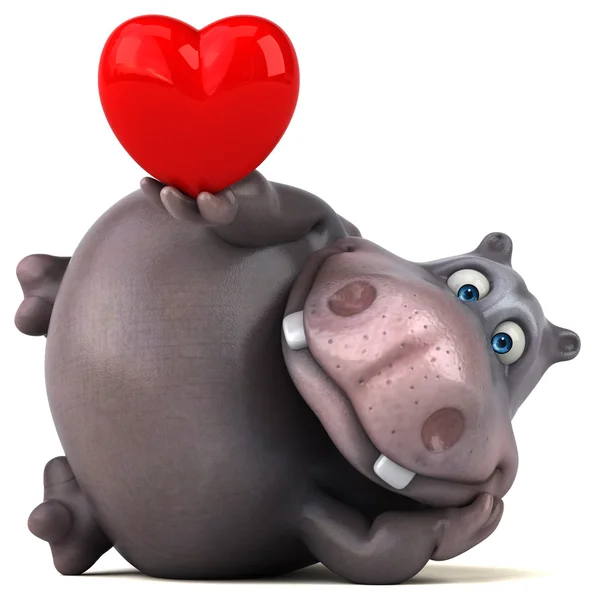 Fun cartoon hippo — Stock Photo, Image