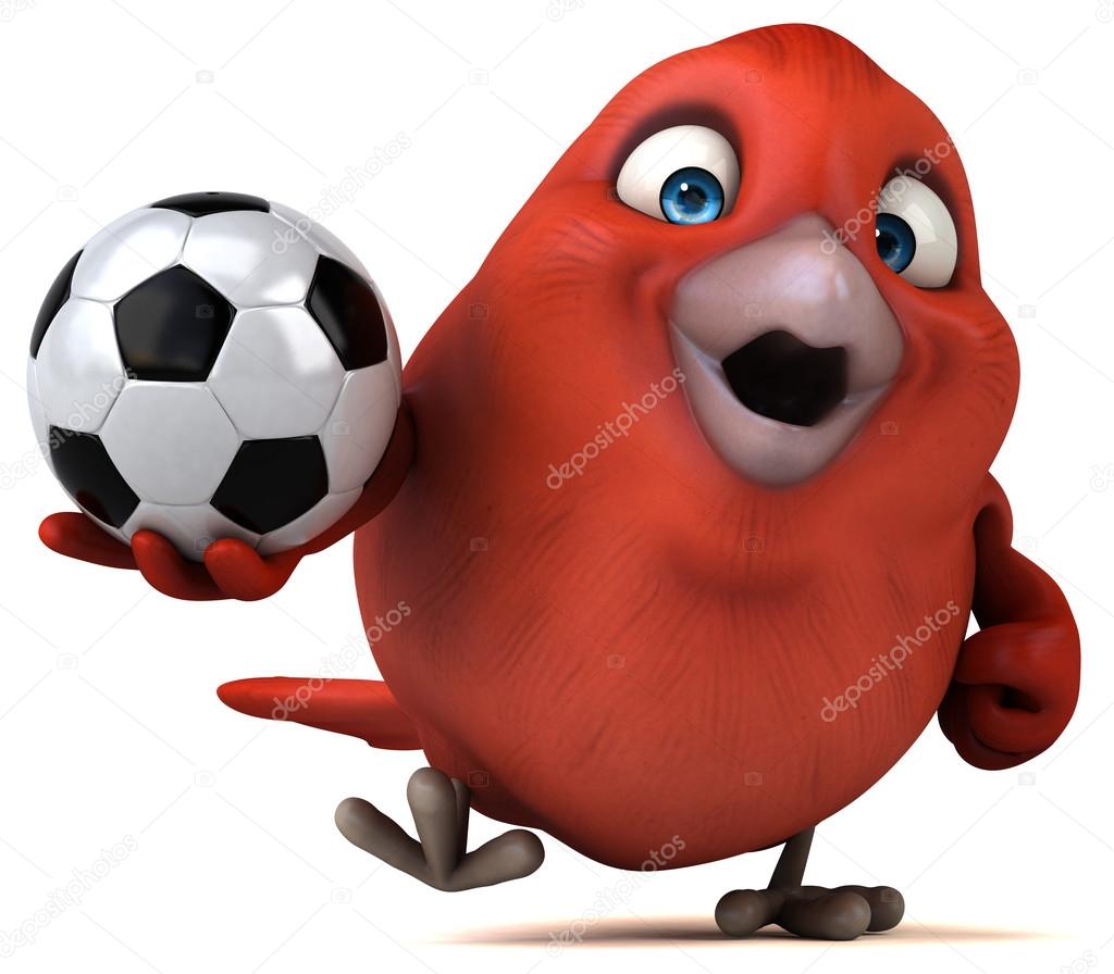 Dessin Animé Drôle Oiseau Rouge Photographie Julos