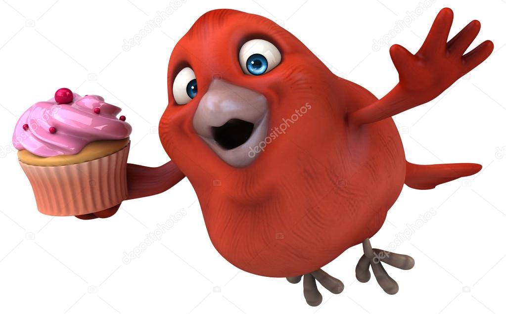 Dessin Animé Drôle Oiseau Rouge Photographie Julos