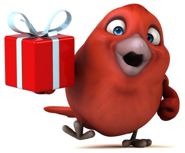 karikatür kırmızı kuş