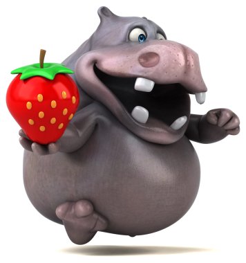 Eğlenceli çizgi film su aygırı