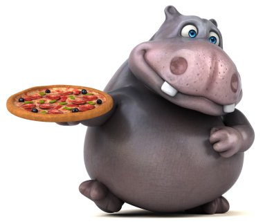 Eğlenceli çizgi film su aygırı