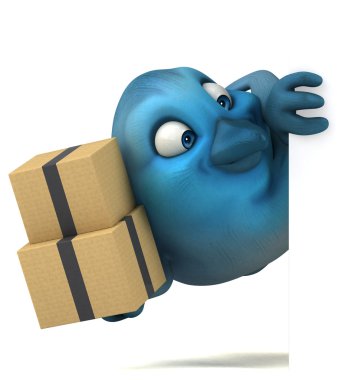 çizgi film mavi kuş