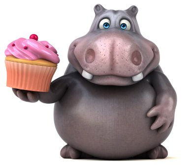 Eğlenceli çizgi film su aygırı