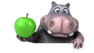 Eğlenceli çizgi film su aygırı