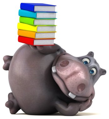 Eğlenceli çizgi film su aygırı