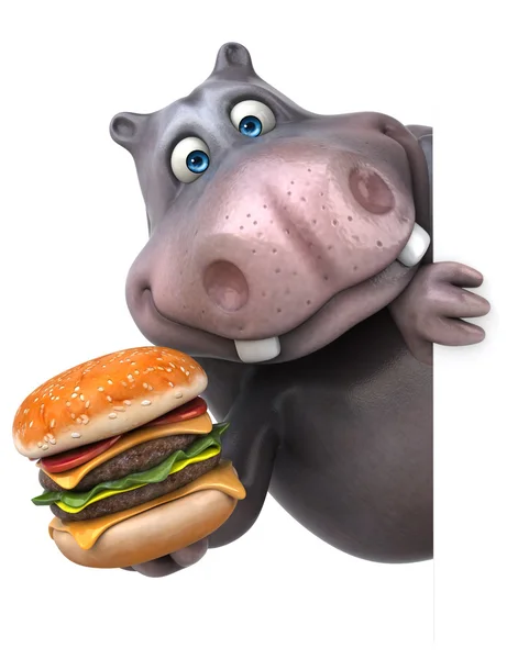 Fun cartoon hippo — Stock Photo, Image