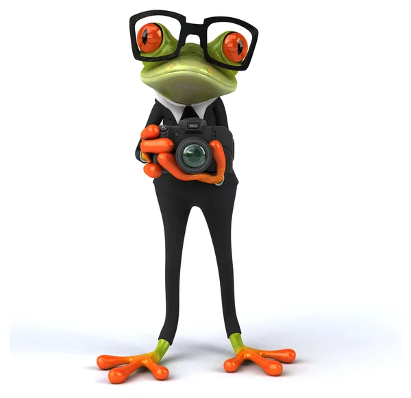 Eğlenceli çizgi film kurbağa — Stok fotoğraf