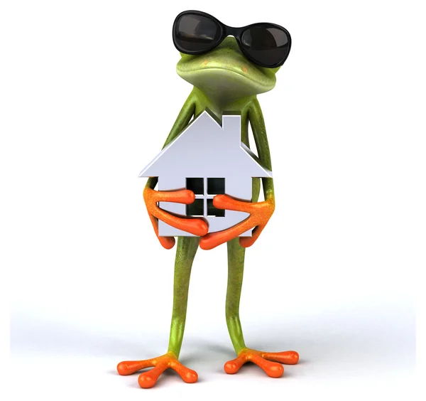 Zabawne kreskówki żaba — Zdjęcie stockowe