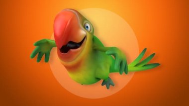 komik karikatür papağan