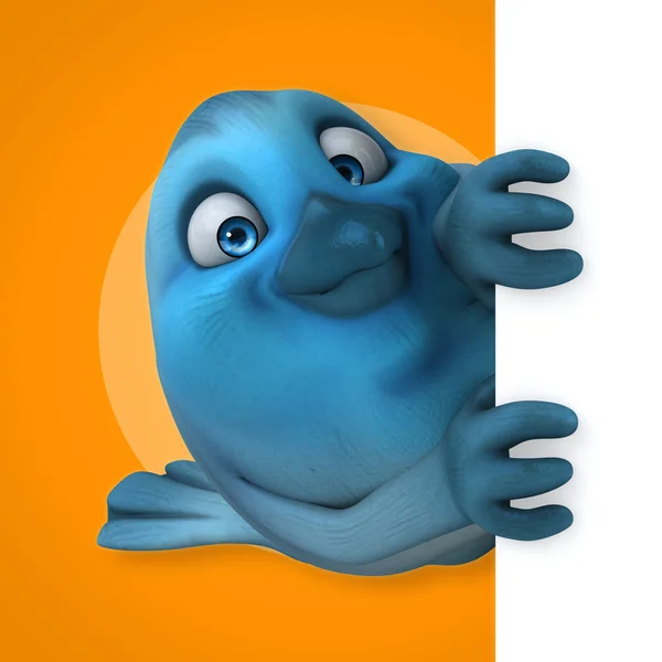 Fun cartoon Blue bird — Stock Photo, Image