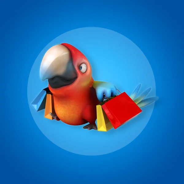 Rolig tecknad papegoja — Stockfoto