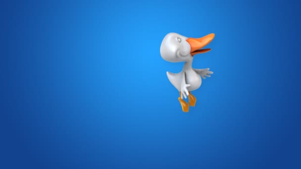 Fun cartoon duck — Stock Video