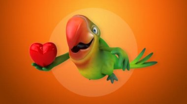 komik karikatür papağan