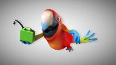 komik karikatür papağan