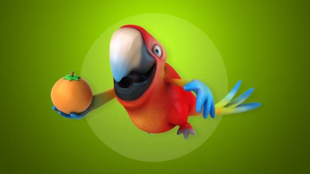 Funny cartoon parrot — Stock Video