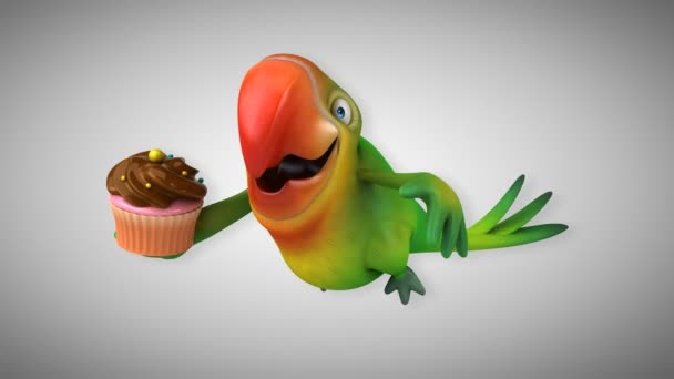 Divertente cartone animato pappagallo — Video Stock