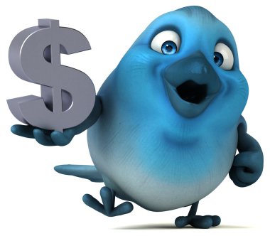 Eğlenceli çizgi film mavi kuş