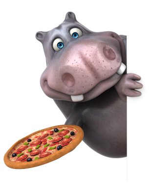 Eğlenceli çizgi film su aygırı