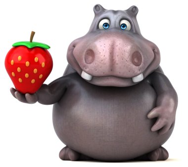 Eğlenceli çizgi film su aygırı