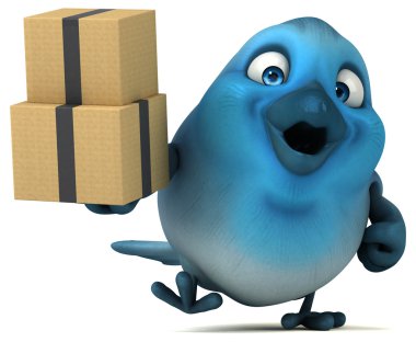 Eğlenceli çizgi film mavi kuş