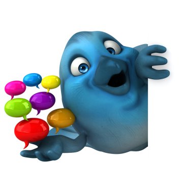 Eğlenceli çizgi film mavi kuş