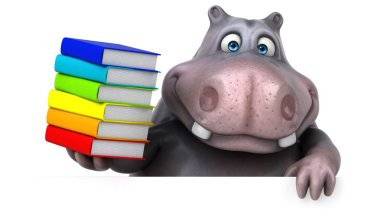 Eğlenceli çizgi film su aygırı