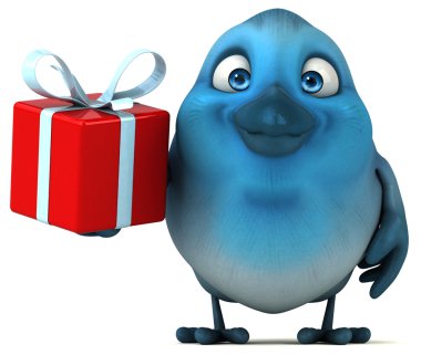 Eğlenceli çizgi film mavi kuş