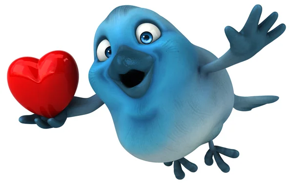 Fun cartoon Blue bird — Stock Photo, Image