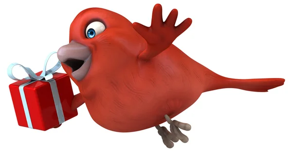 Funny cartoon Red bird — Stock Photo, Image