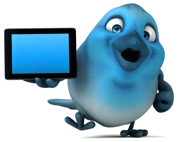 Zábava karikatura modrý pták — Stock fotografie
