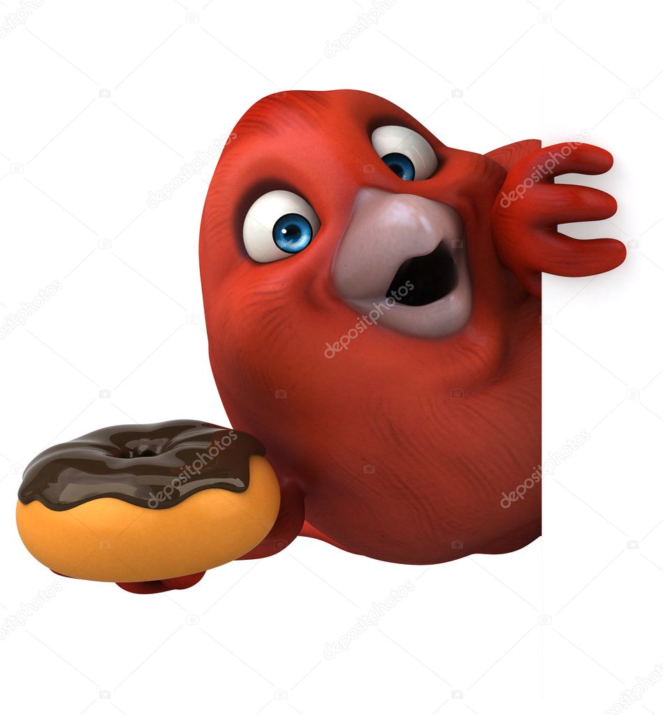 Dessin Animé Drôle Oiseau Rouge Photographie Julos