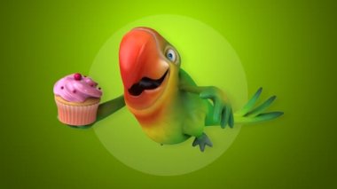 komik karikatür papağan