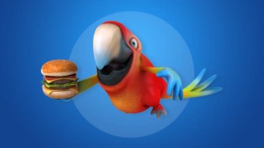 komik karikatür papağan