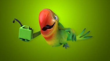 komik karikatür papağan