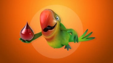 komik karikatür papağan