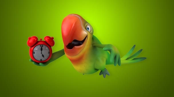 Funny cartoon parrot — Stock Video