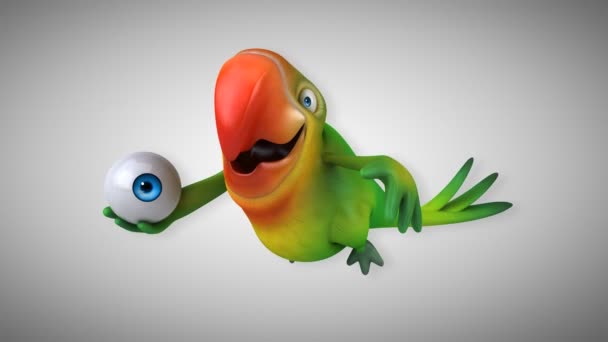 Funny cartoon parrot — Stock Video