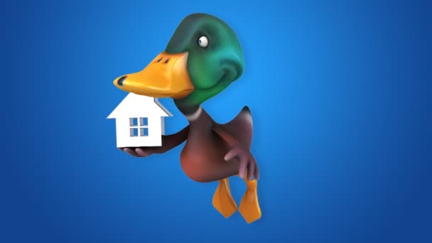 Funny cartoon duck — Stock Video