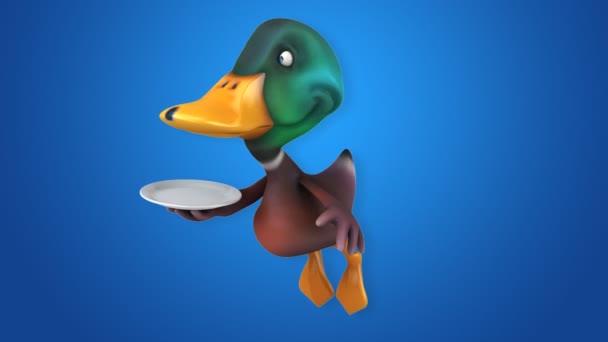 Funny cartoon duck — Stock Video
